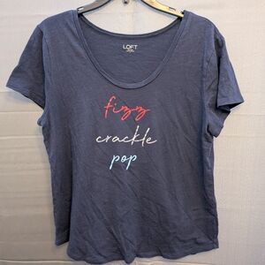 LOFT Navy Short-Sleeve Graphic Tee with Red, White & Light Blue Script
